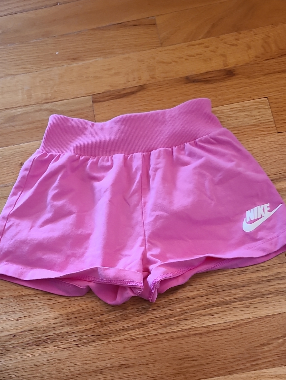 Nike Pink Girls' Athletic Shorts with White Logo